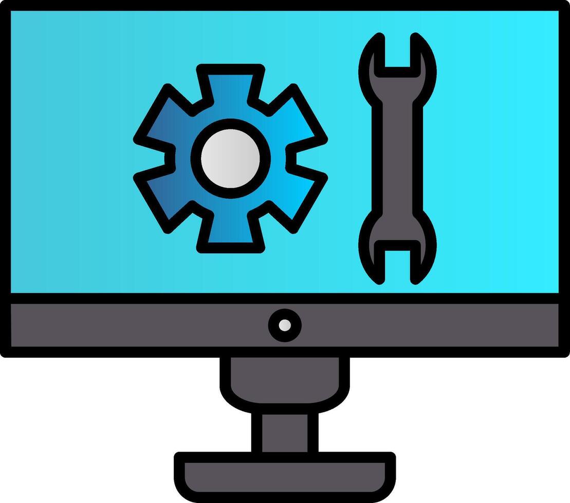 Technical Support Line Filled Gradient  Icon vector