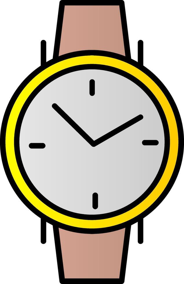 reloj de pulsera línea lleno degradado icono vector