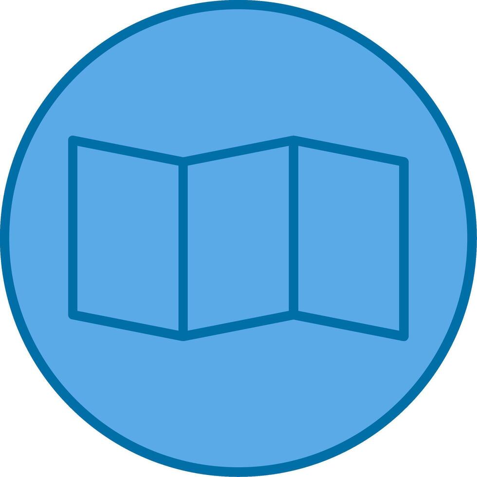 Map Filled Blue  Icon vector