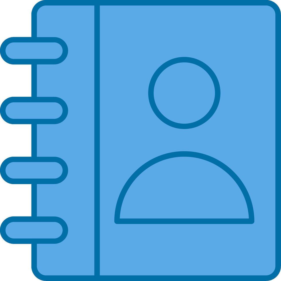 Contact Book Filled Blue  Icon vector