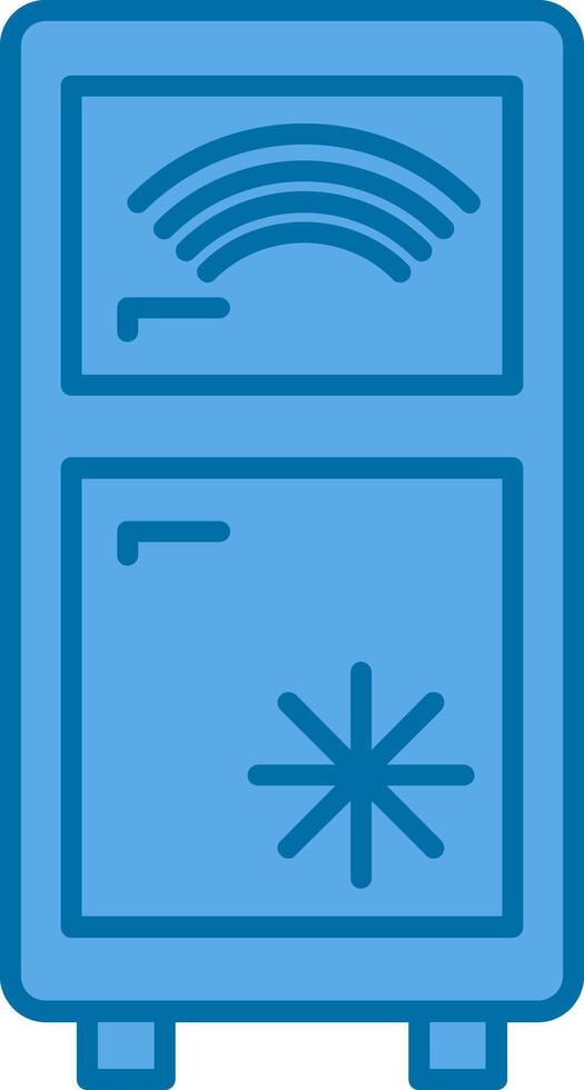 Smart Refrigerator Filled Blue  Icon vector