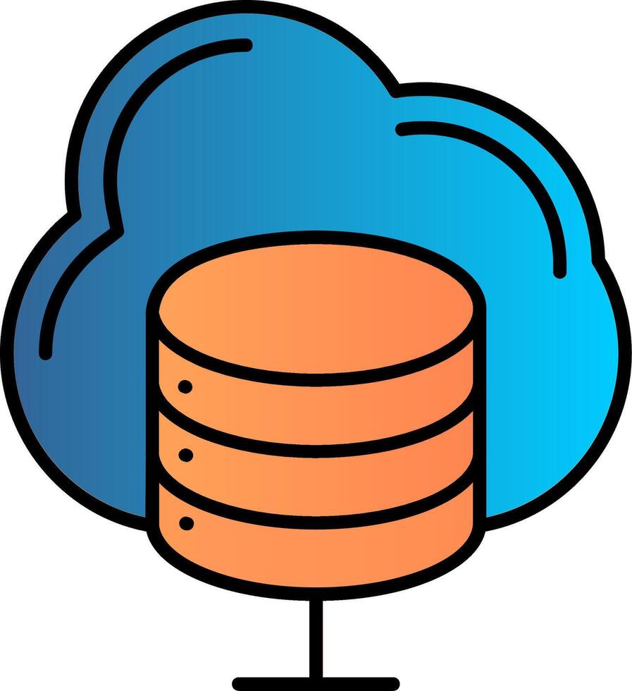 Cloud Server Line Filled Gradient  Icon vector