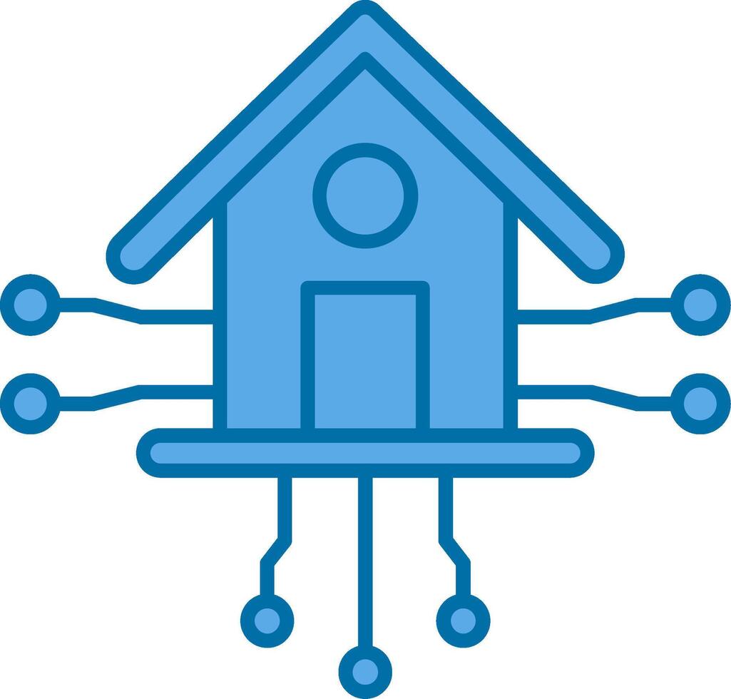 Smart Home Filled Blue  Icon vector