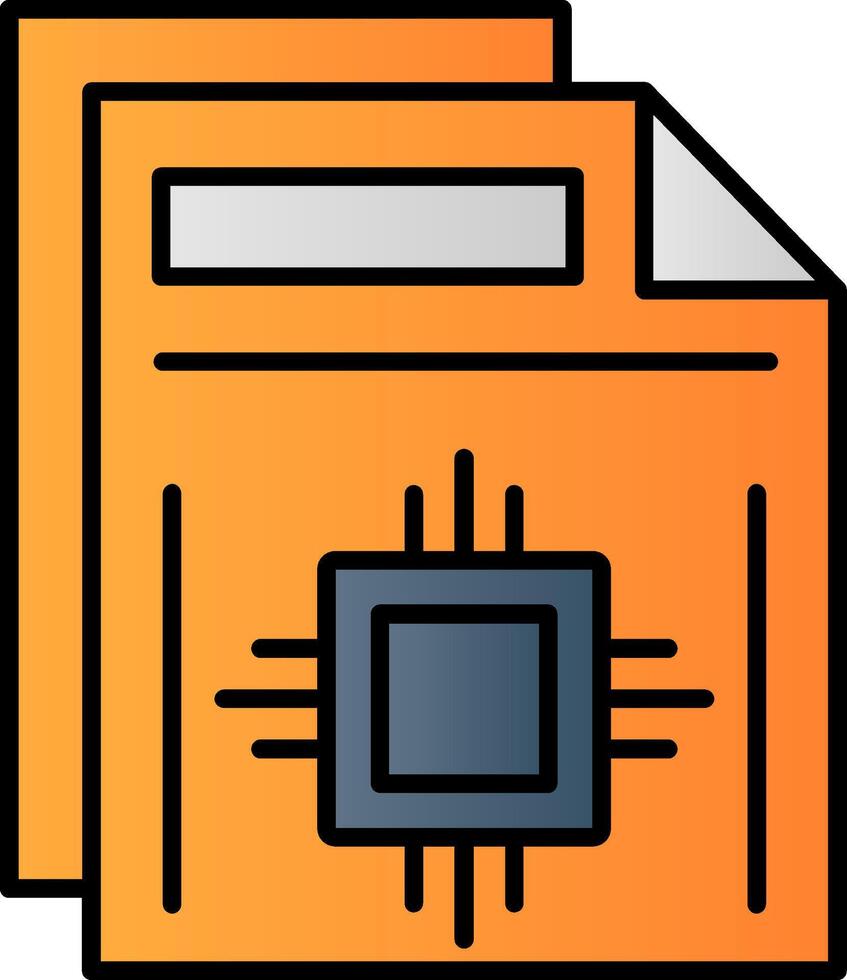 Document Line Filled Gradient  Icon vector