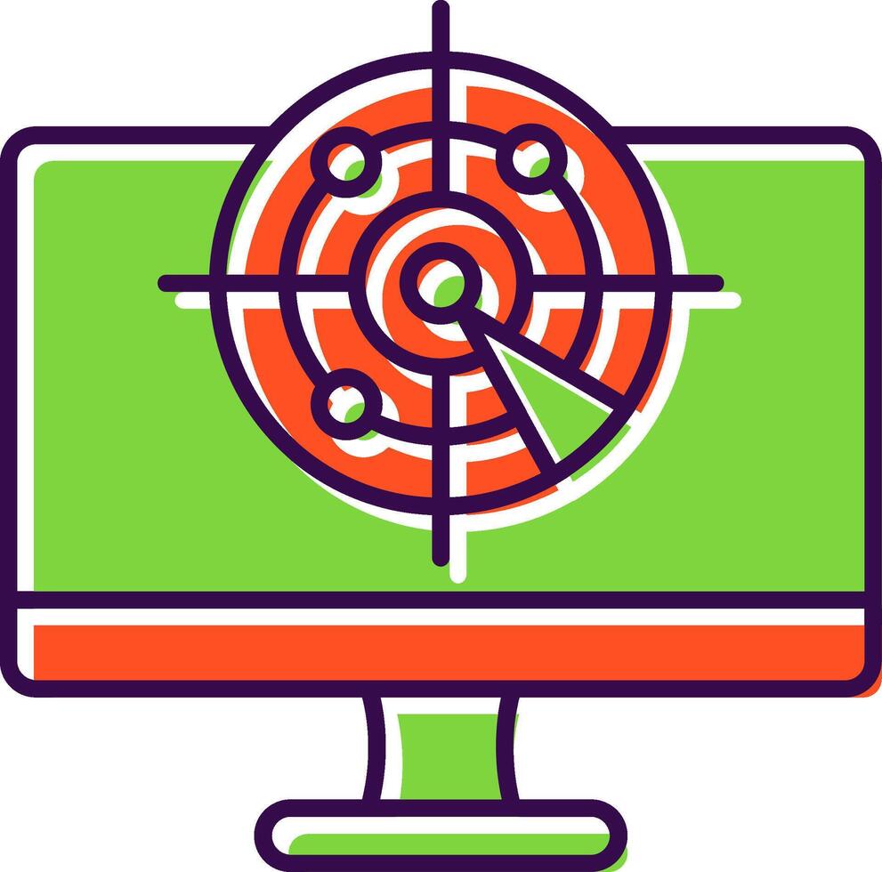 Radar Filled  Icon vector