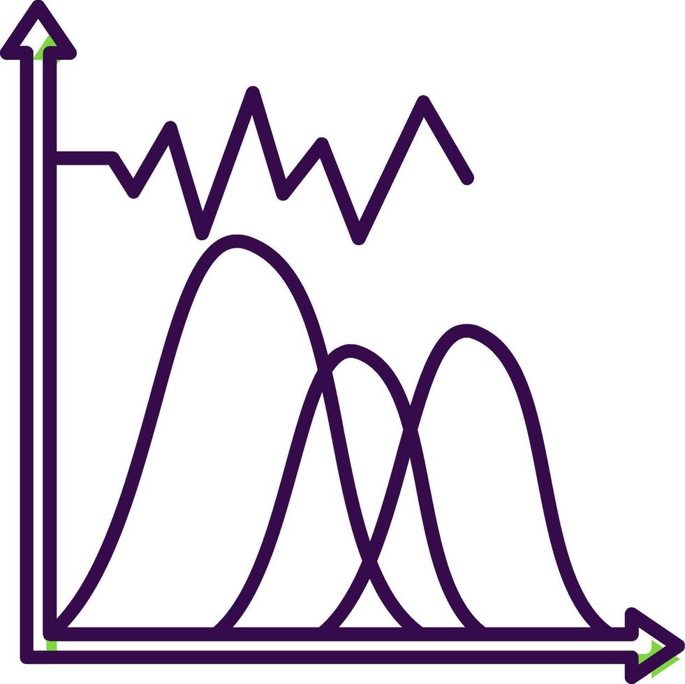 Wave Chart Filled  Icon vector