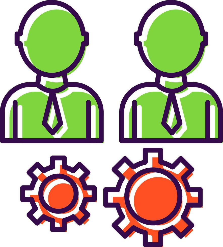 Team Management Filled  Icon vector