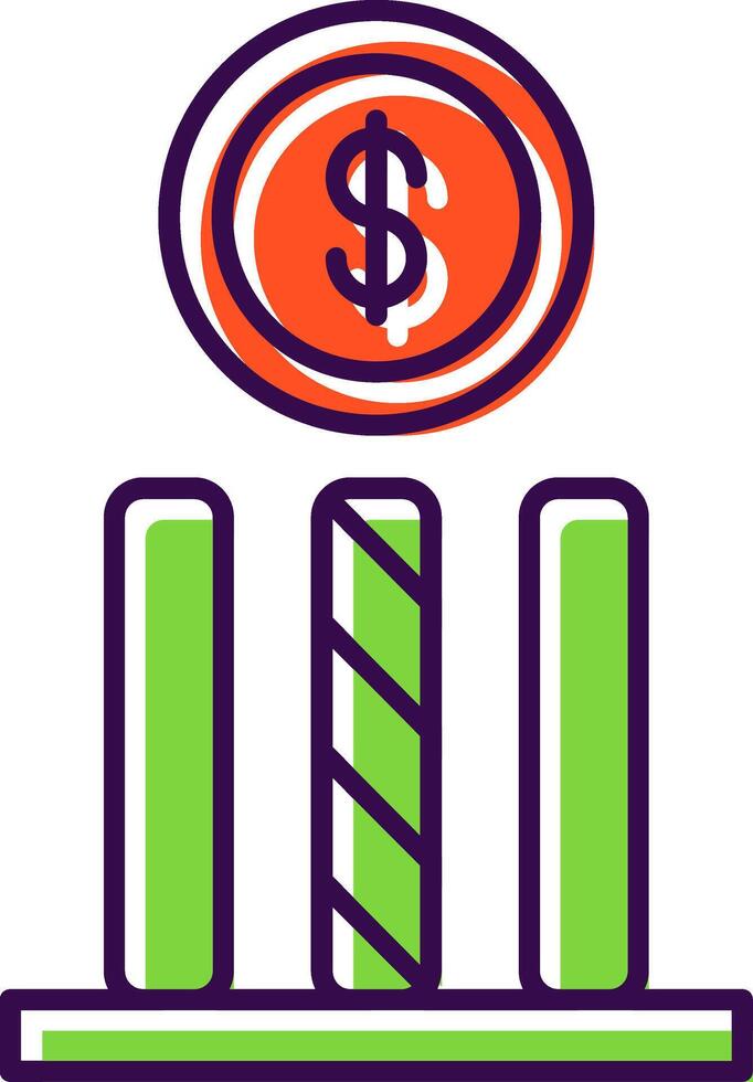 Dollar Filled  Icon vector
