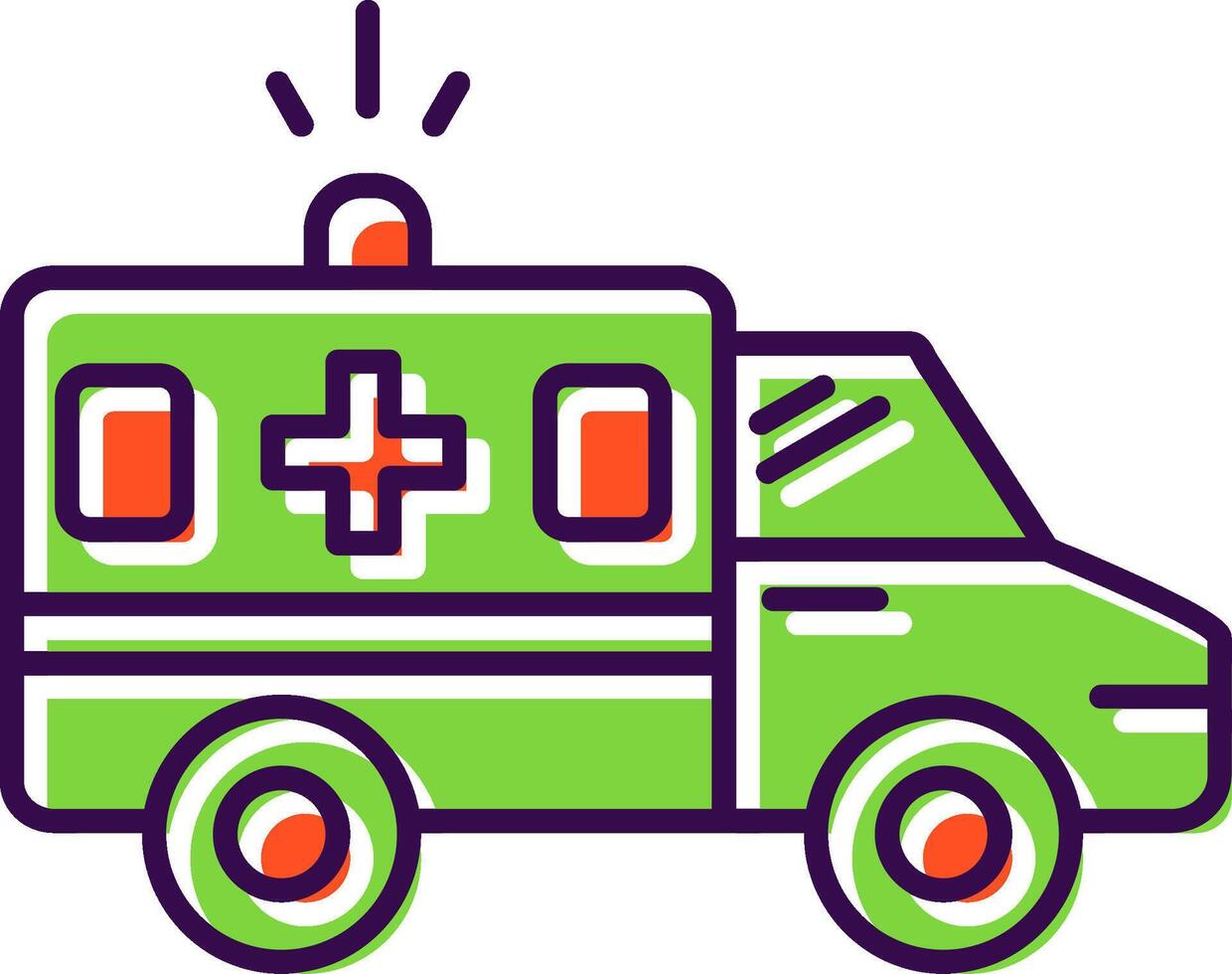 ambulancia lleno icono vector