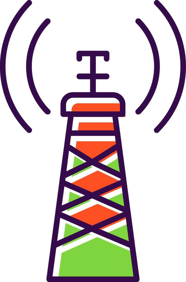 Signal Tower Filled  Icon vector