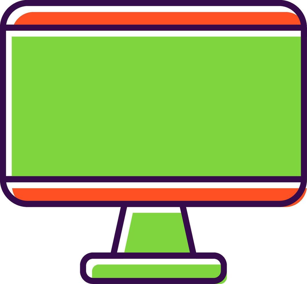 Monitor Filled  Icon vector
