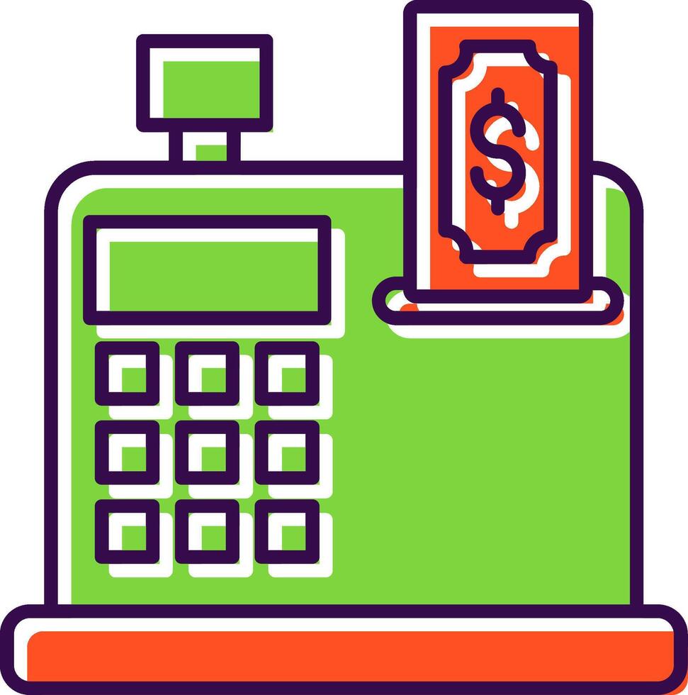 Cash Register Filled  Icon vector