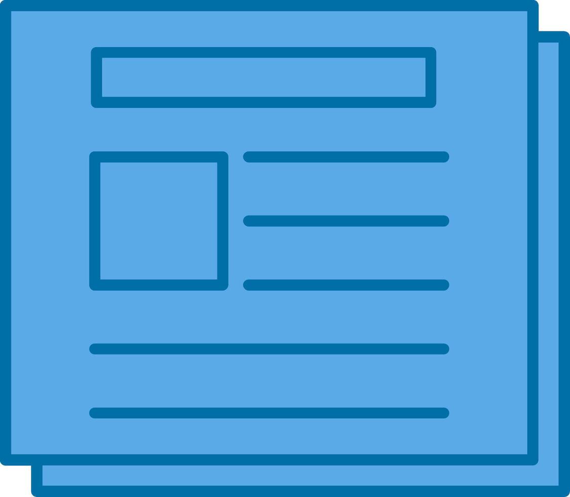 Newspaper Filled Blue  Icon vector
