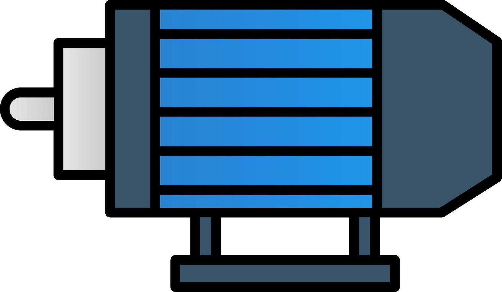 Electric Motor Line Filled Gradient  Icon vector