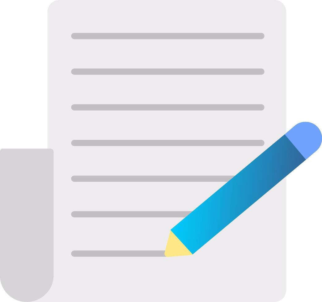 Writing Flat Gradient  Icon vector