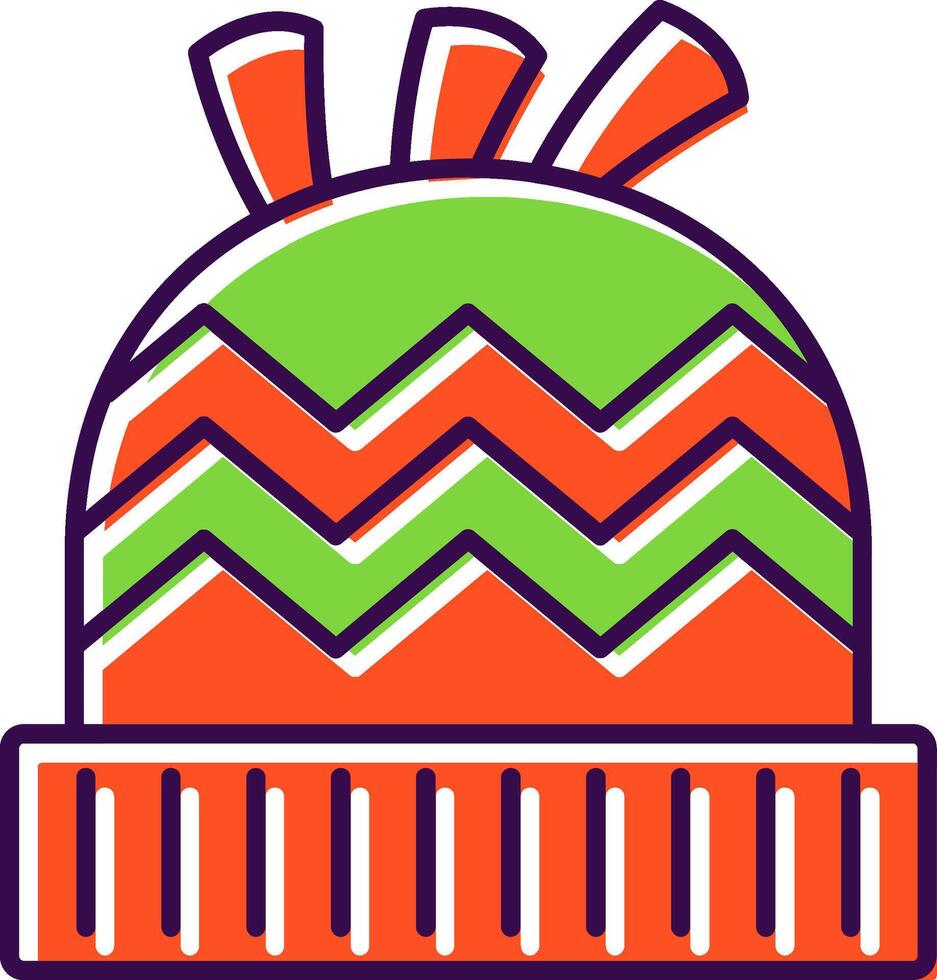 Winter Hat Filled  Icon vector