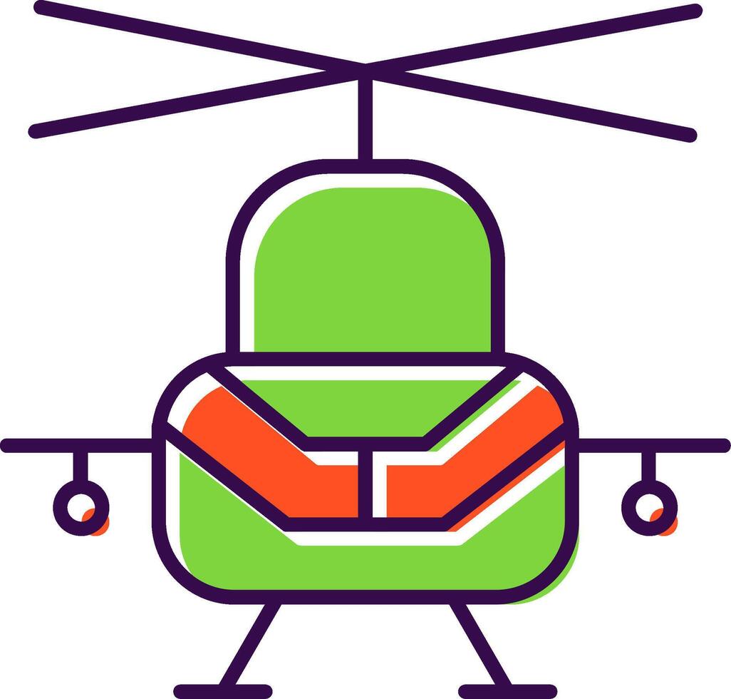 Military Helicopter Filled  Icon vector