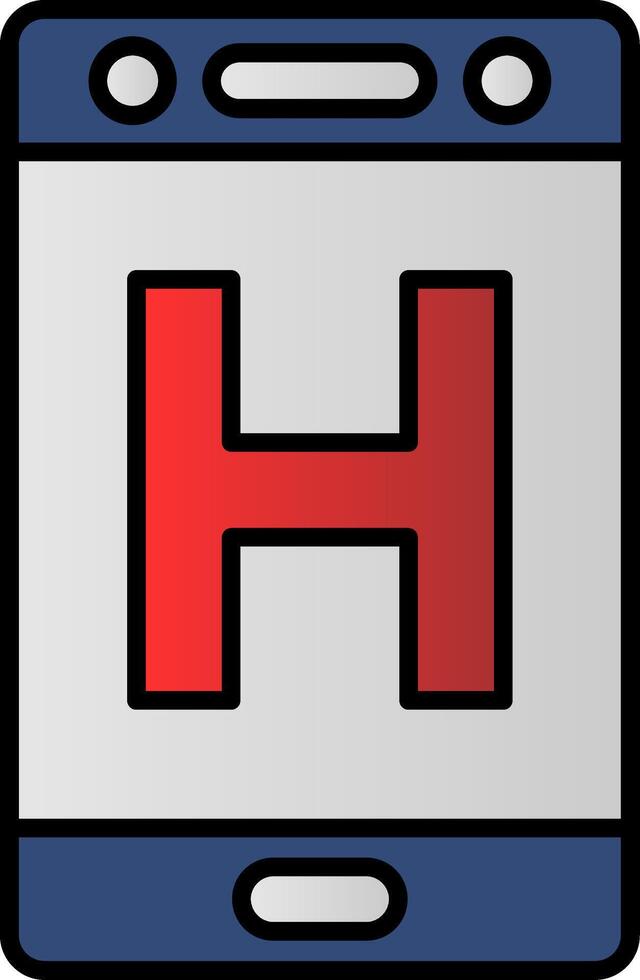 Hospital Line Filled Gradient  Icon vector