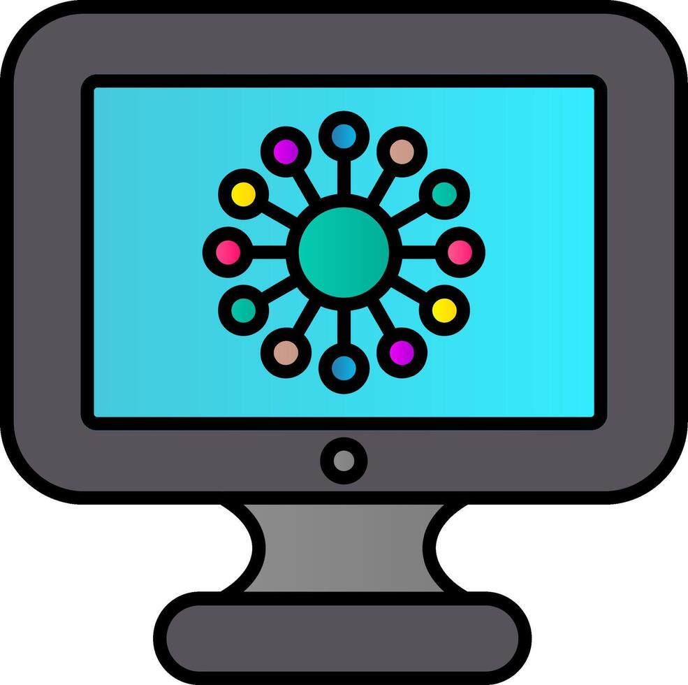 Diagram Line Filled Gradient  Icon vector