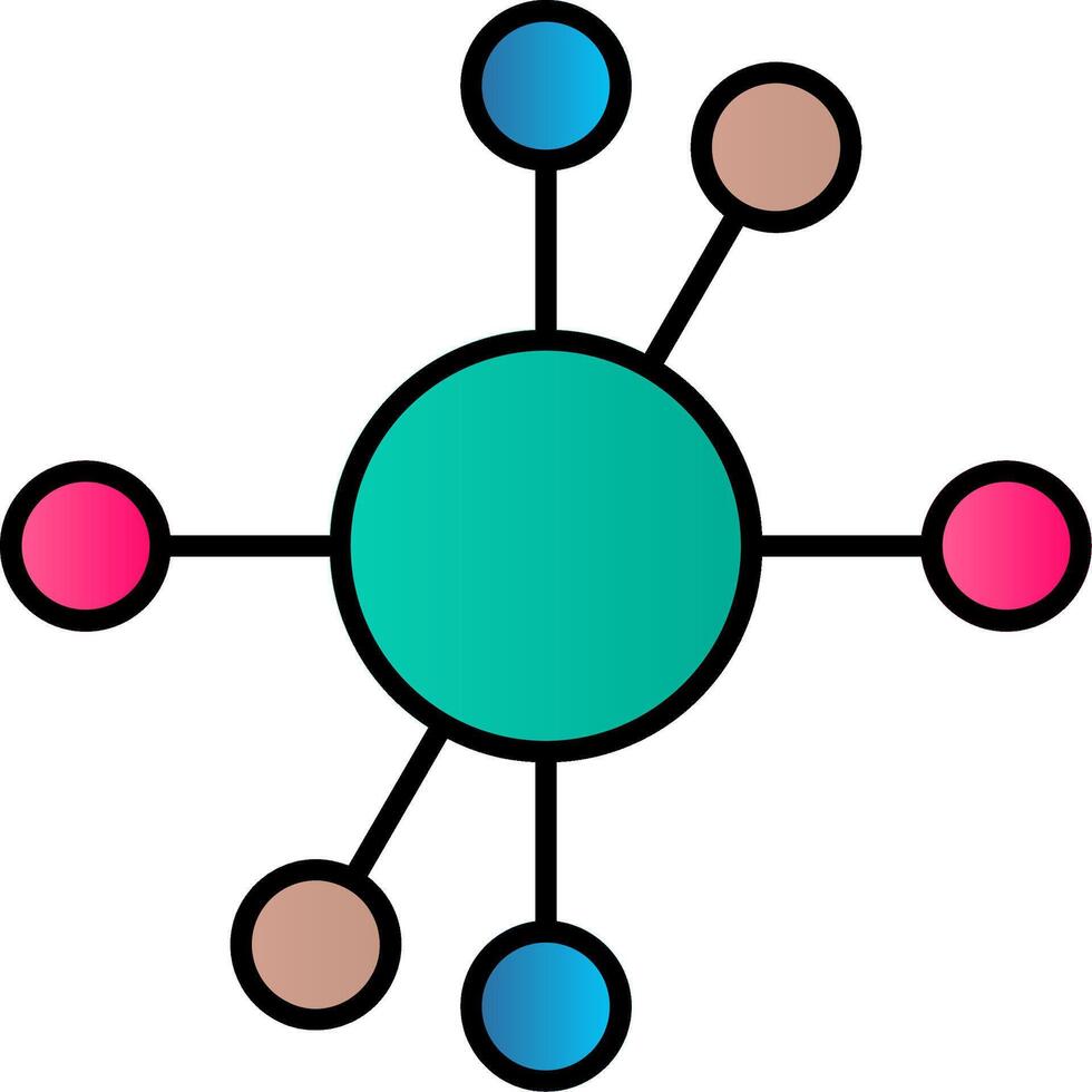 diagrama línea lleno degradado icono vector