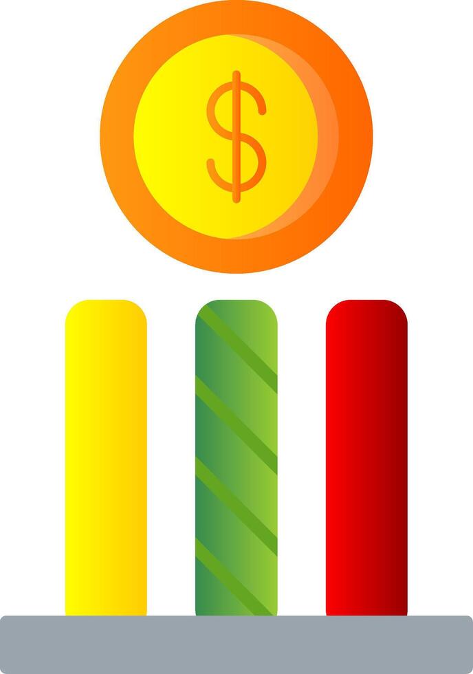 Dollar Flat Gradient  Icon vector