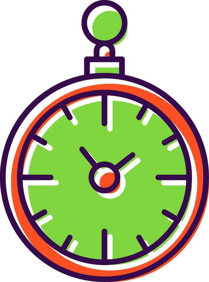 Pocket Watch Filled  Icon vector