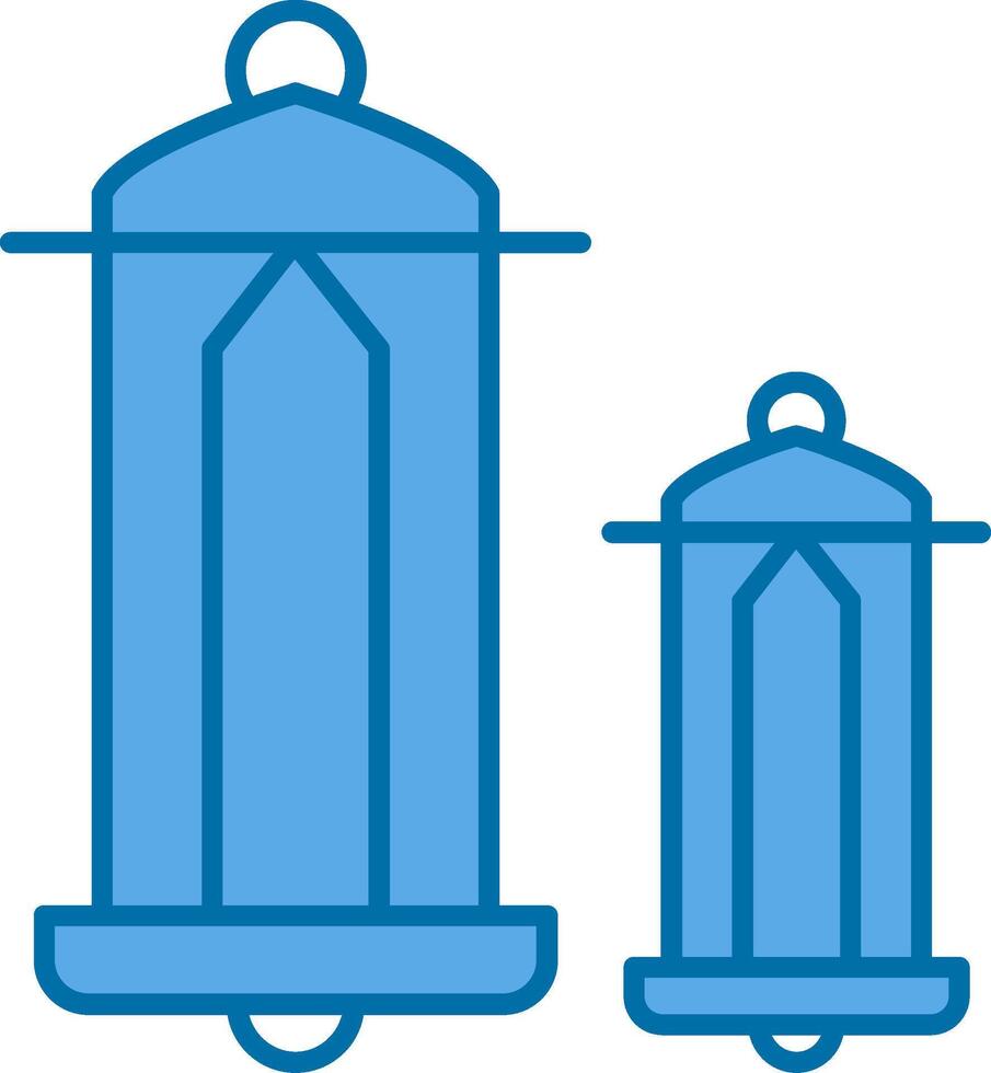 Lantern Filled Blue  Icon vector