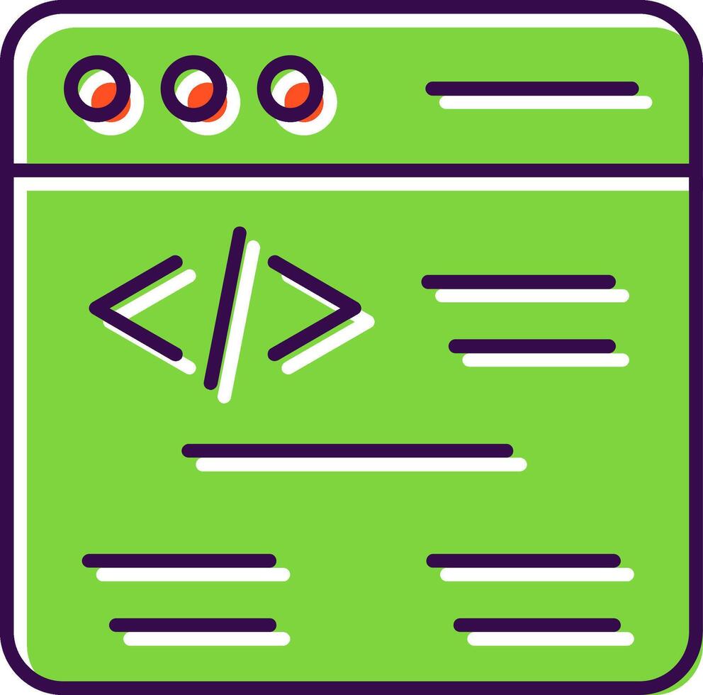 Web Coding Filled  Icon vector