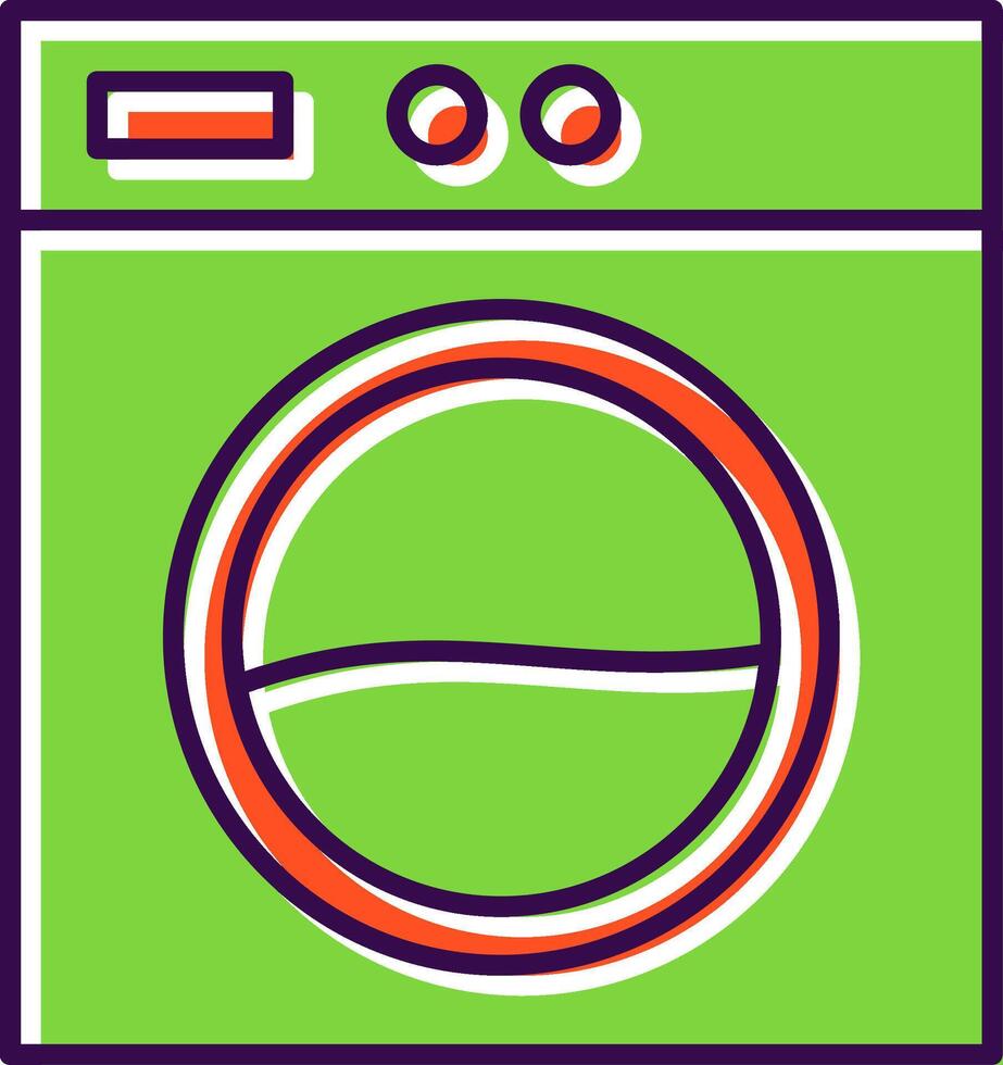 Laundry Machine Filled  Icon vector