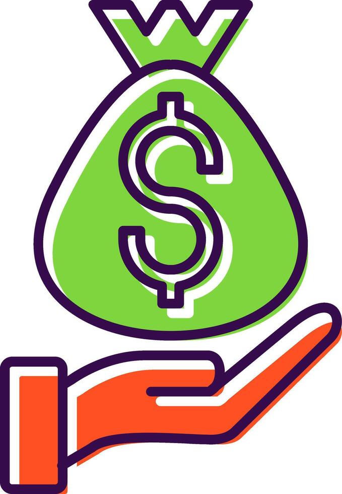 Money Bag Filled  Icon vector