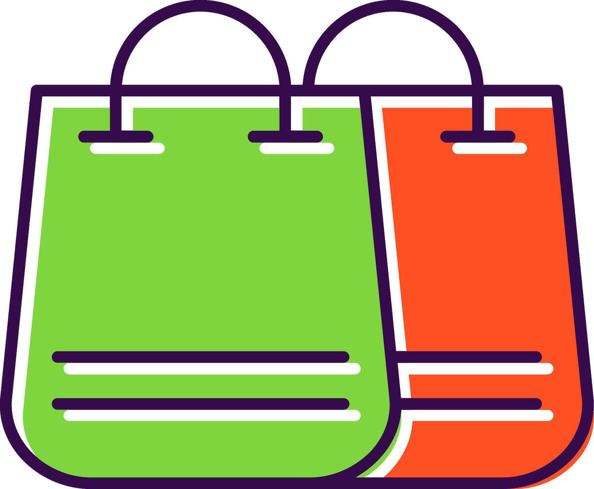 compras bolso lleno icono vector