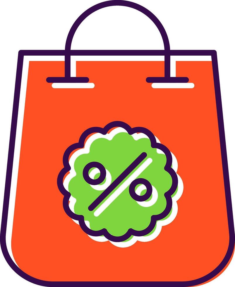 compras bolso lleno icono vector