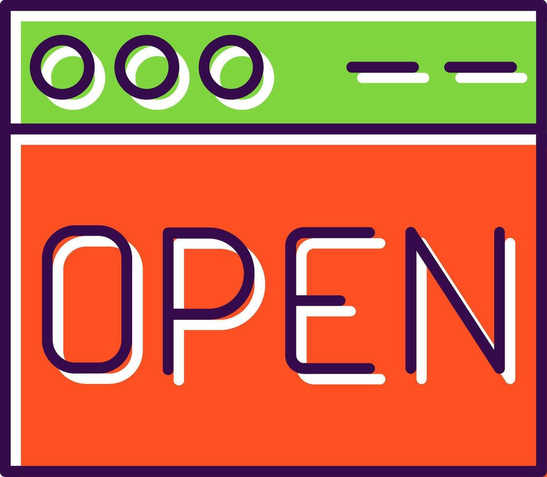 Open Filled  Icon vector