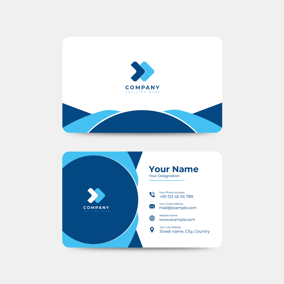 modern creative simple clean business card or visiting card design template with unique shapes psd