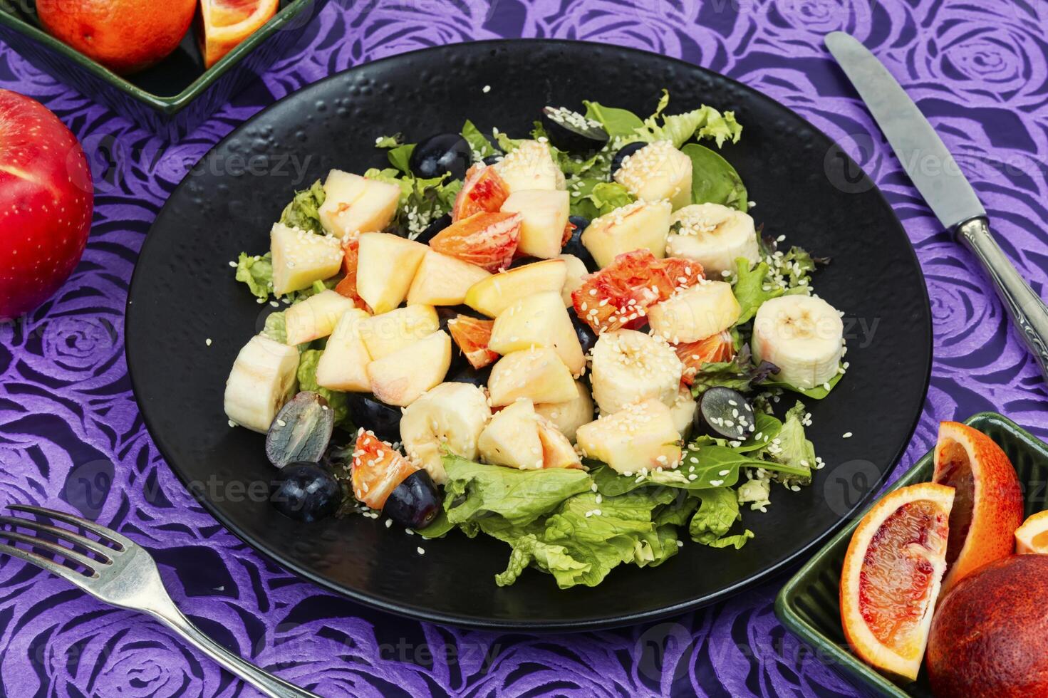 Fresh fruit salad with oranges. photo