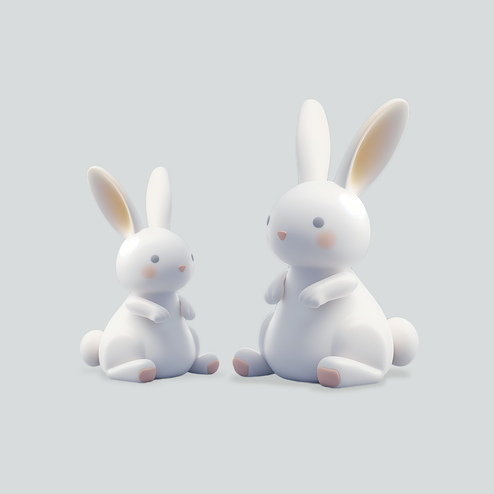 3D Rabbit illustration PSD
