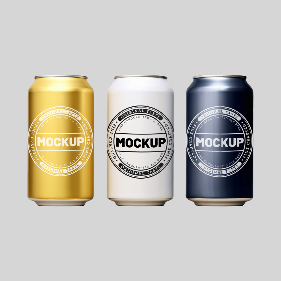 PSD 3 Different Can Mockup