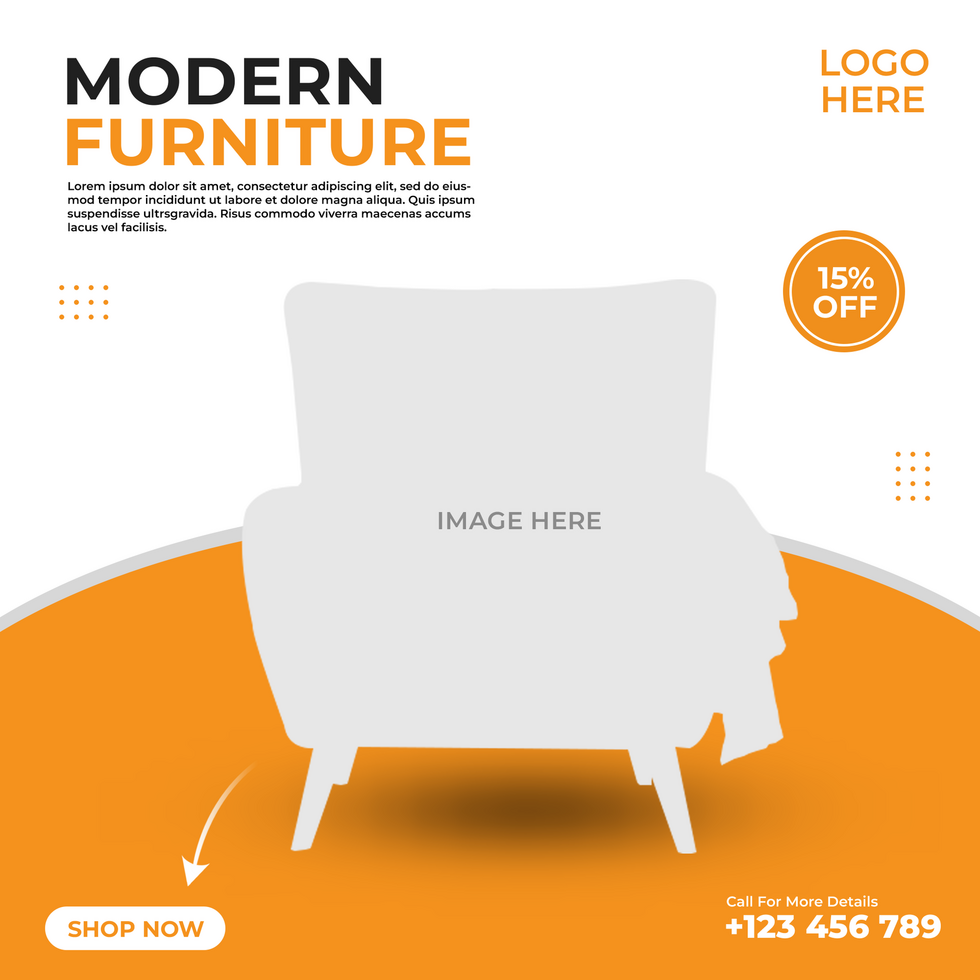 Modern furniture social media post template psd