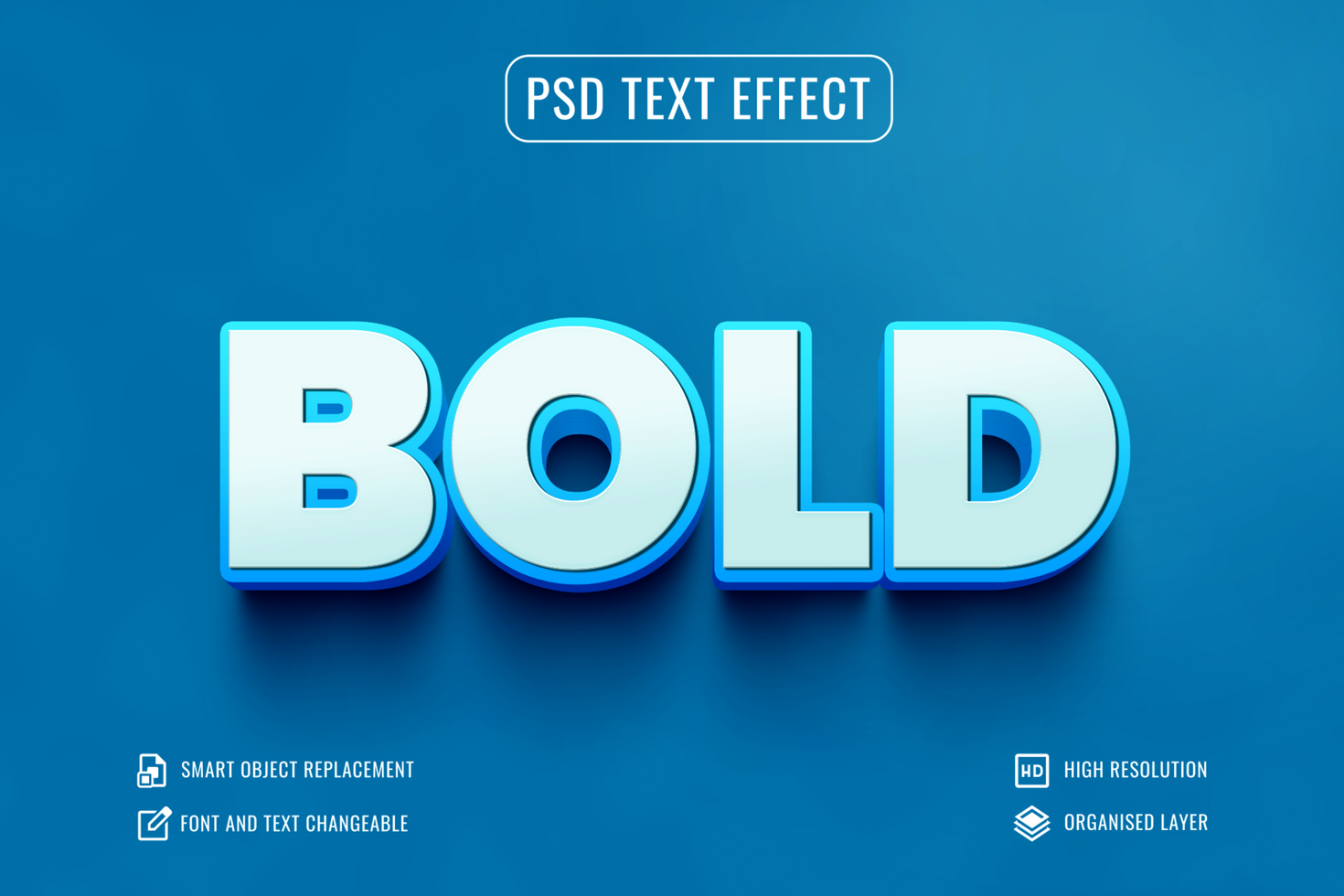 bold text style effect 3d psd