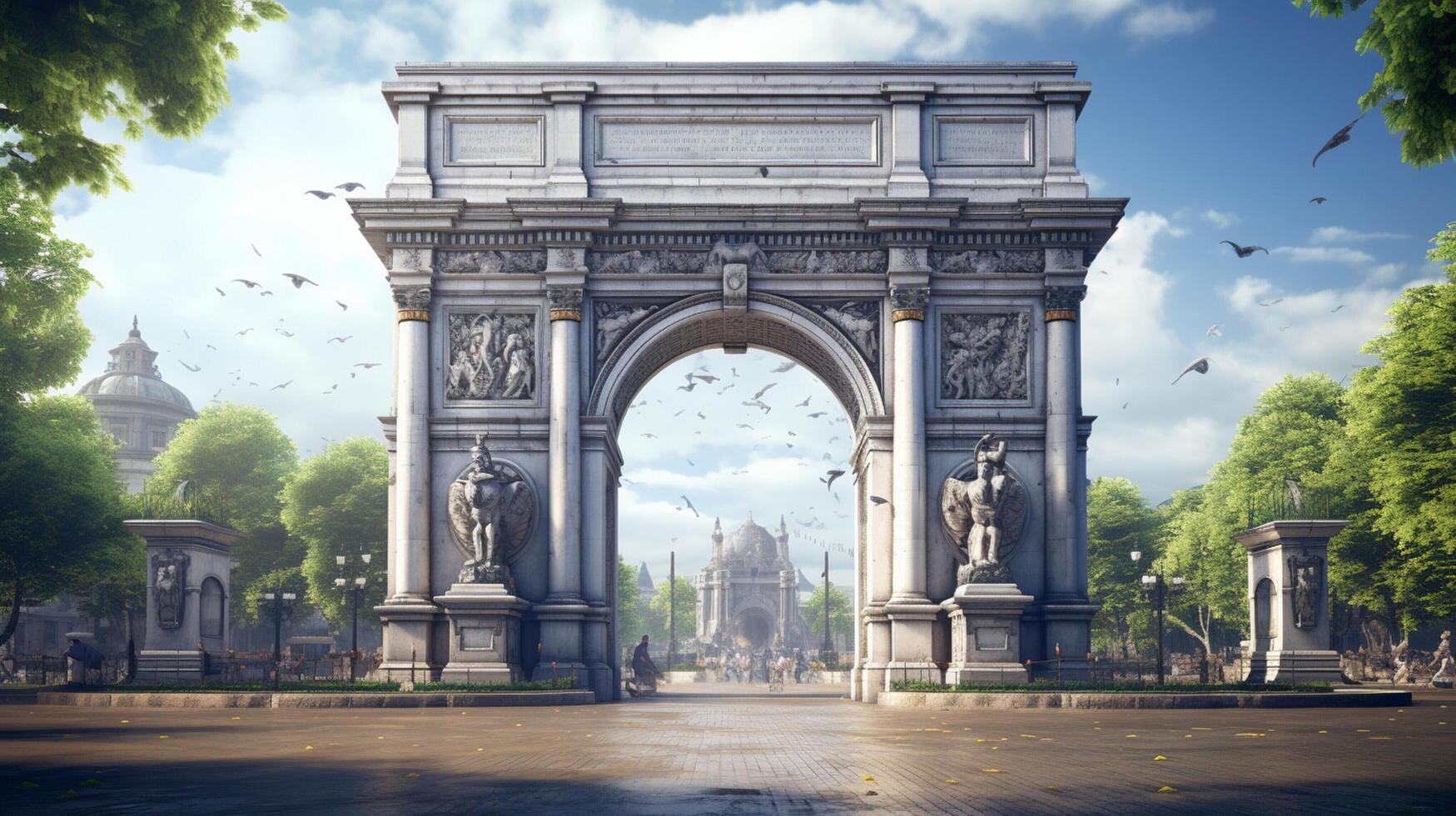 AI generated Marble Arch background photo