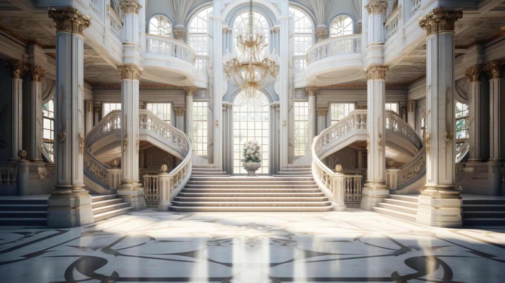 AI generated Marble Atrium background photo