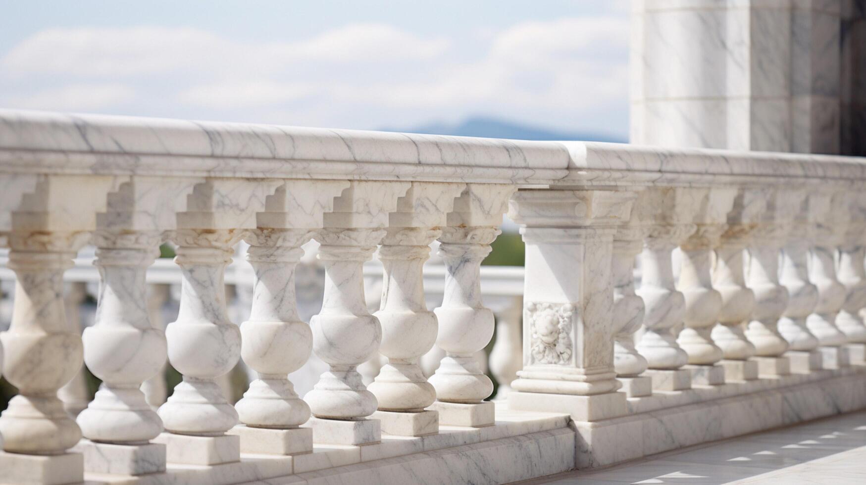 AI generated Marble Balustrade background photo