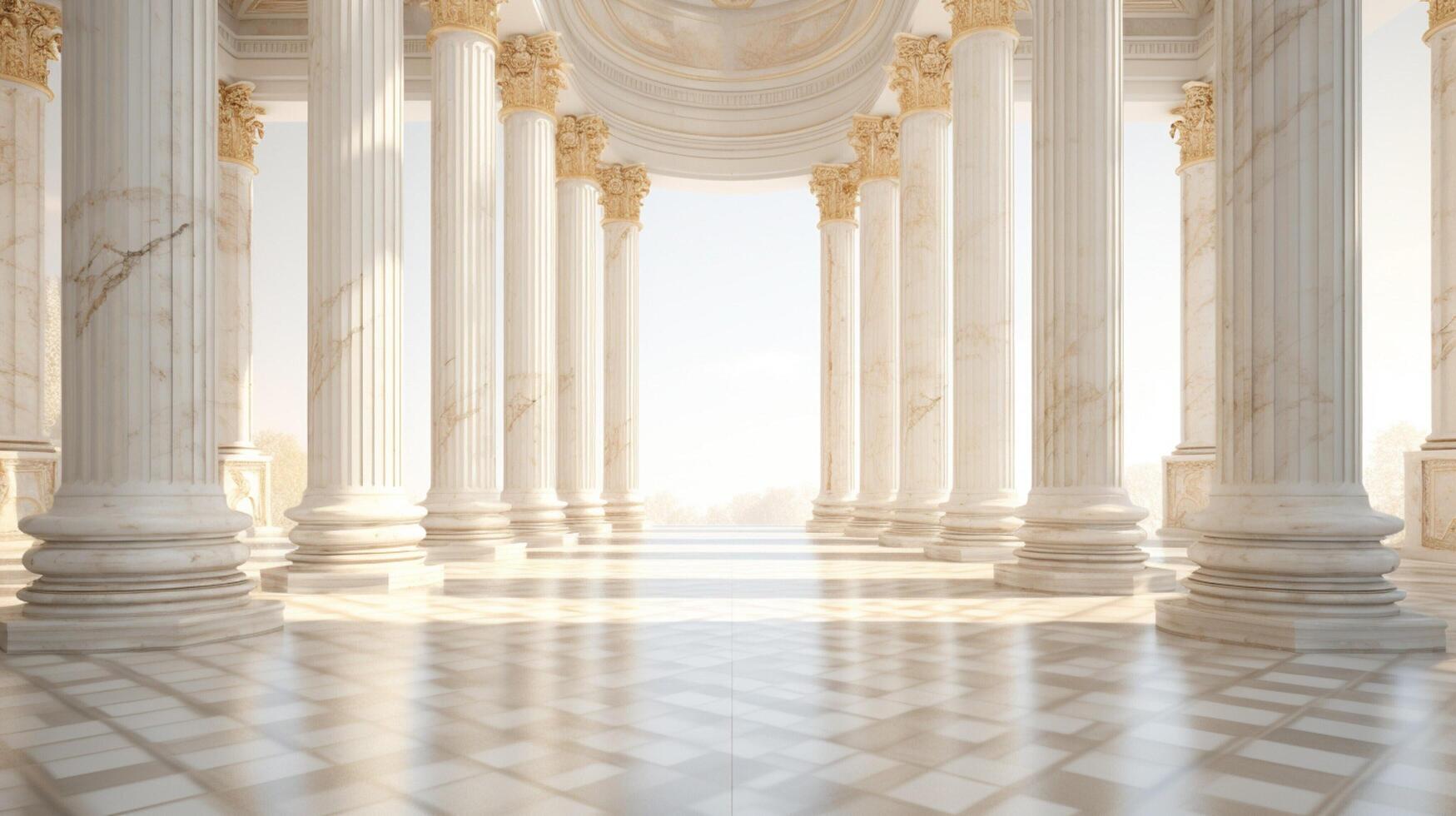 AI generated Marble Columns background photo