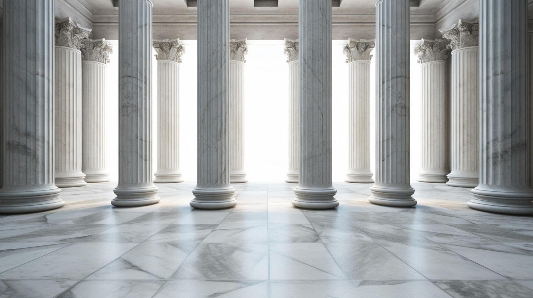 AI generated Marble Columns background photo