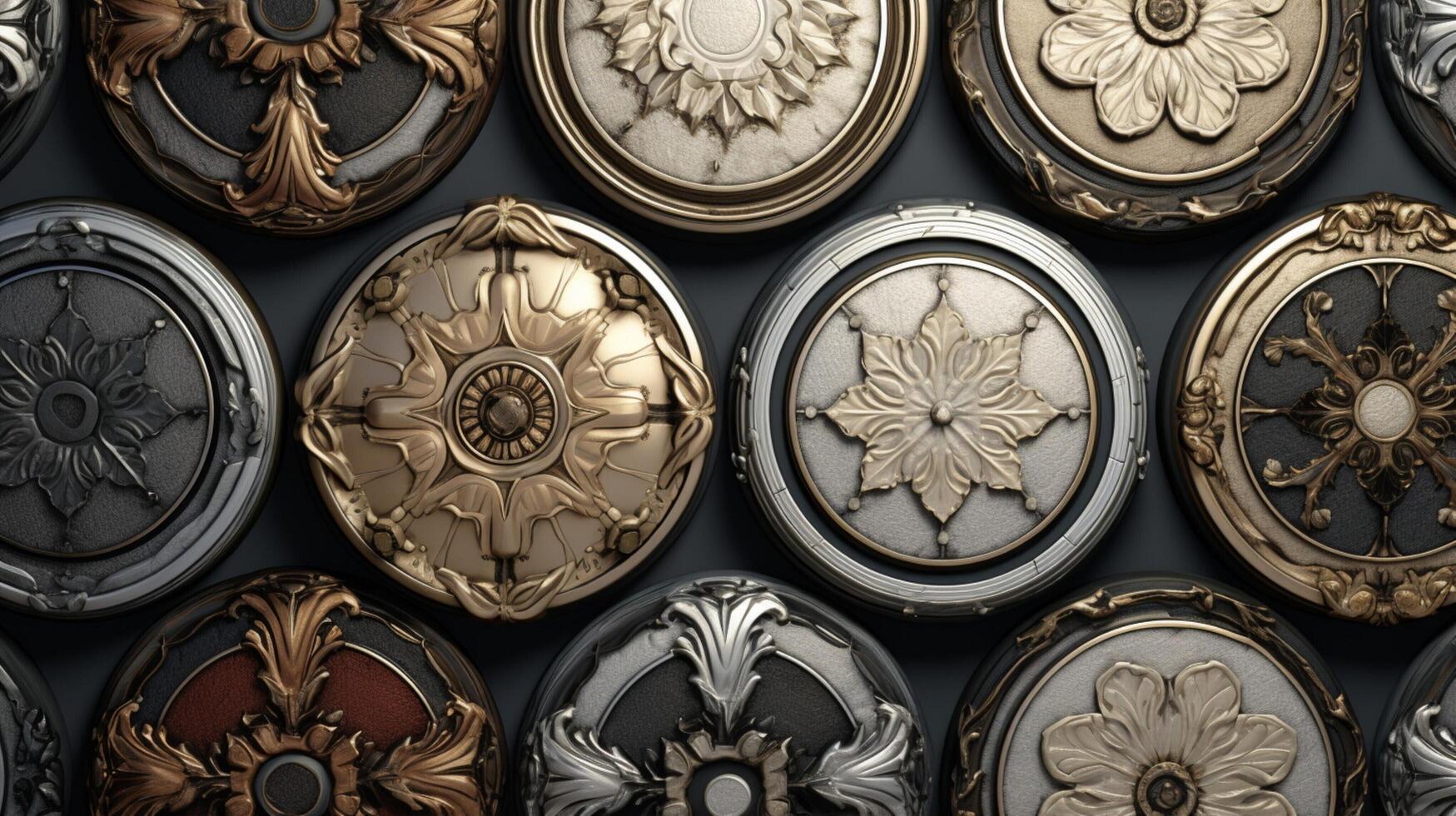 AI generated Marble Medallions background photo