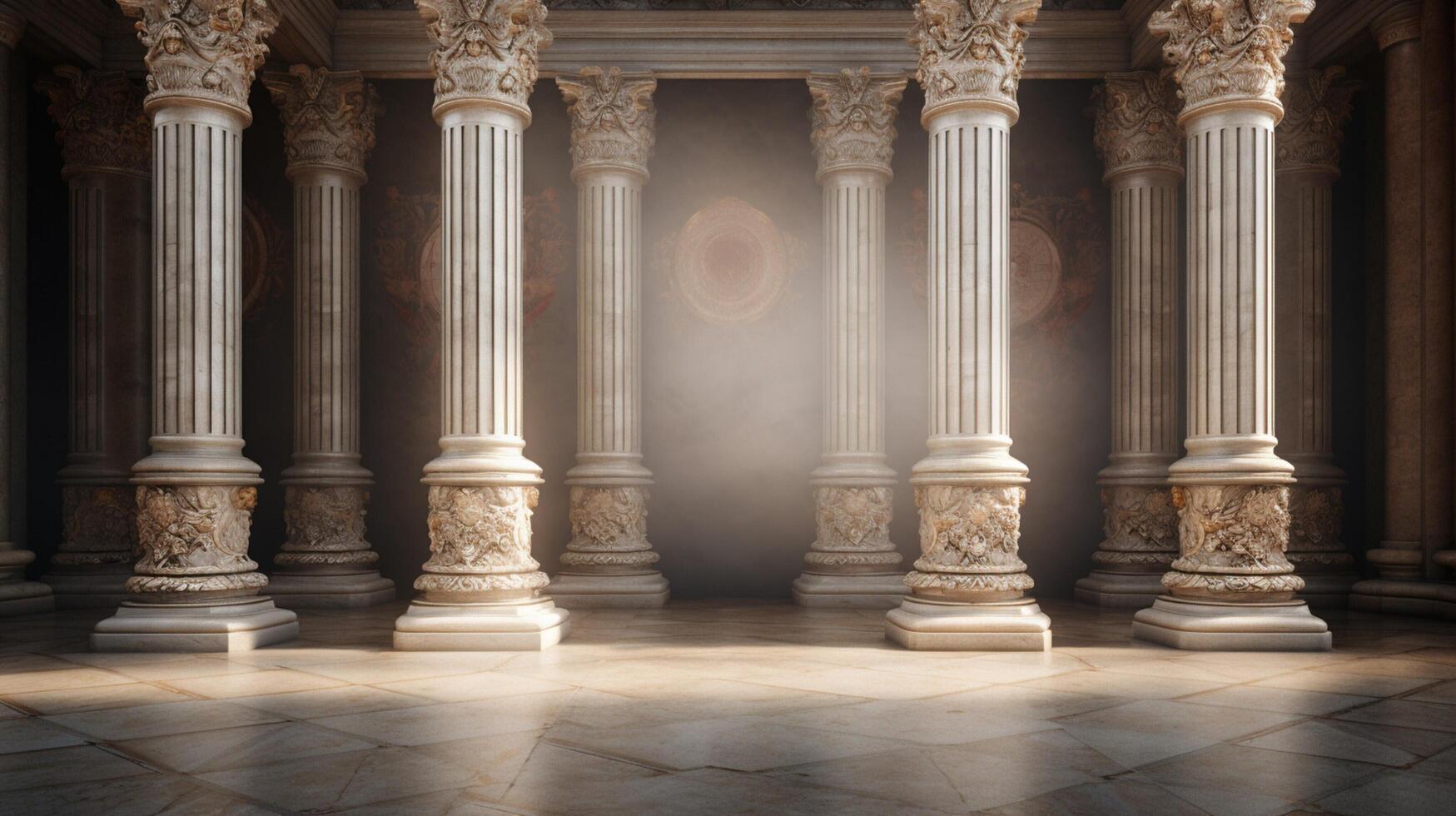 AI generated Marble Pillars background photo