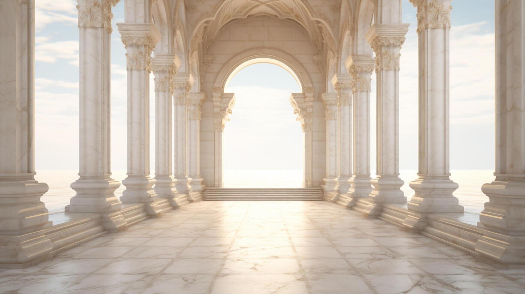 AI generated Marble Portico background photo
