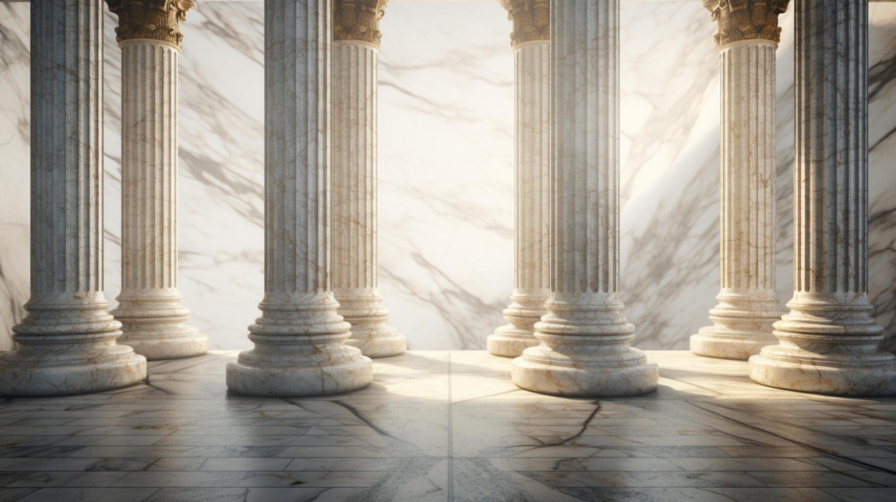 AI generated Marble Pillars background photo