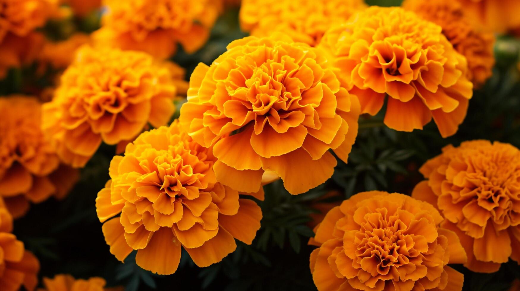 AI generated Marigold Floral background photo