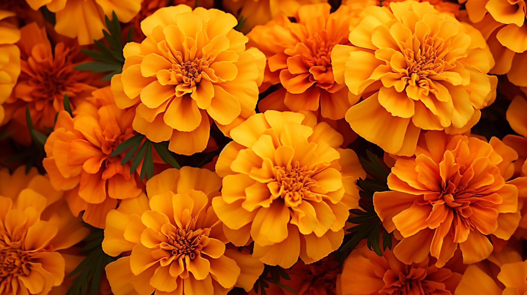 AI generated Marigold Floral background photo